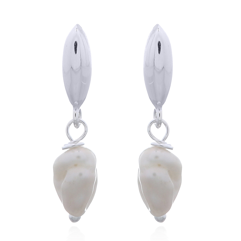 925 sterling silver baroque pearl stud earrings