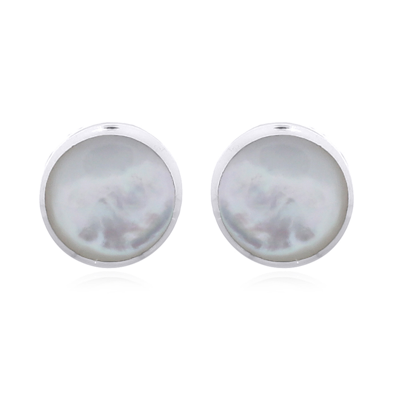 MOP 925 Silver Stud Earrings