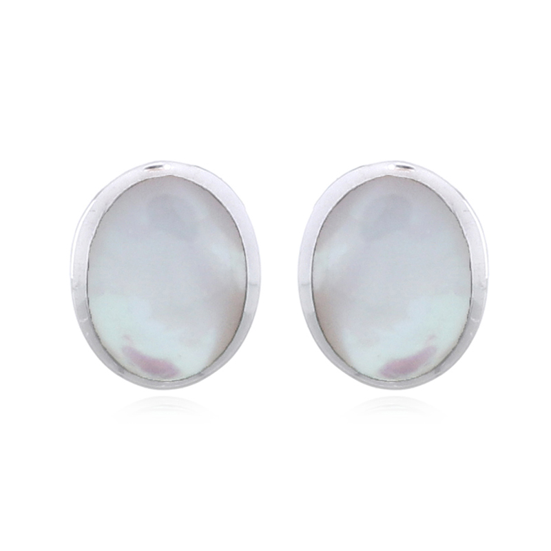 Oval Mother of Pearl Sterling Studs