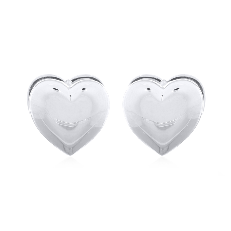 double heart sterling silver hoop earrings