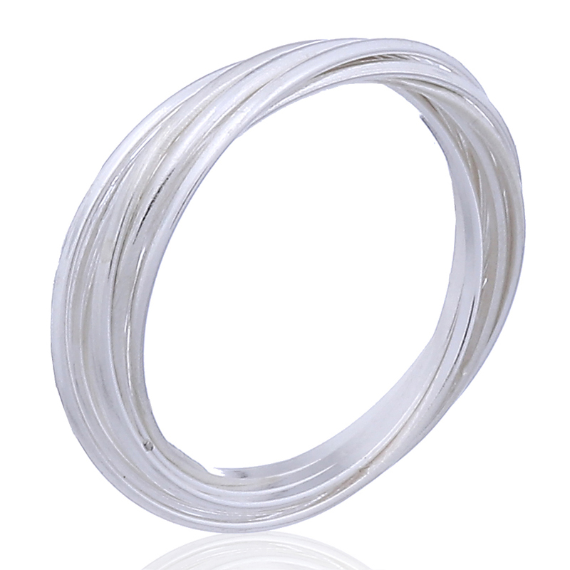 Delicate Five-Band Interlinked 925 Silver Ring